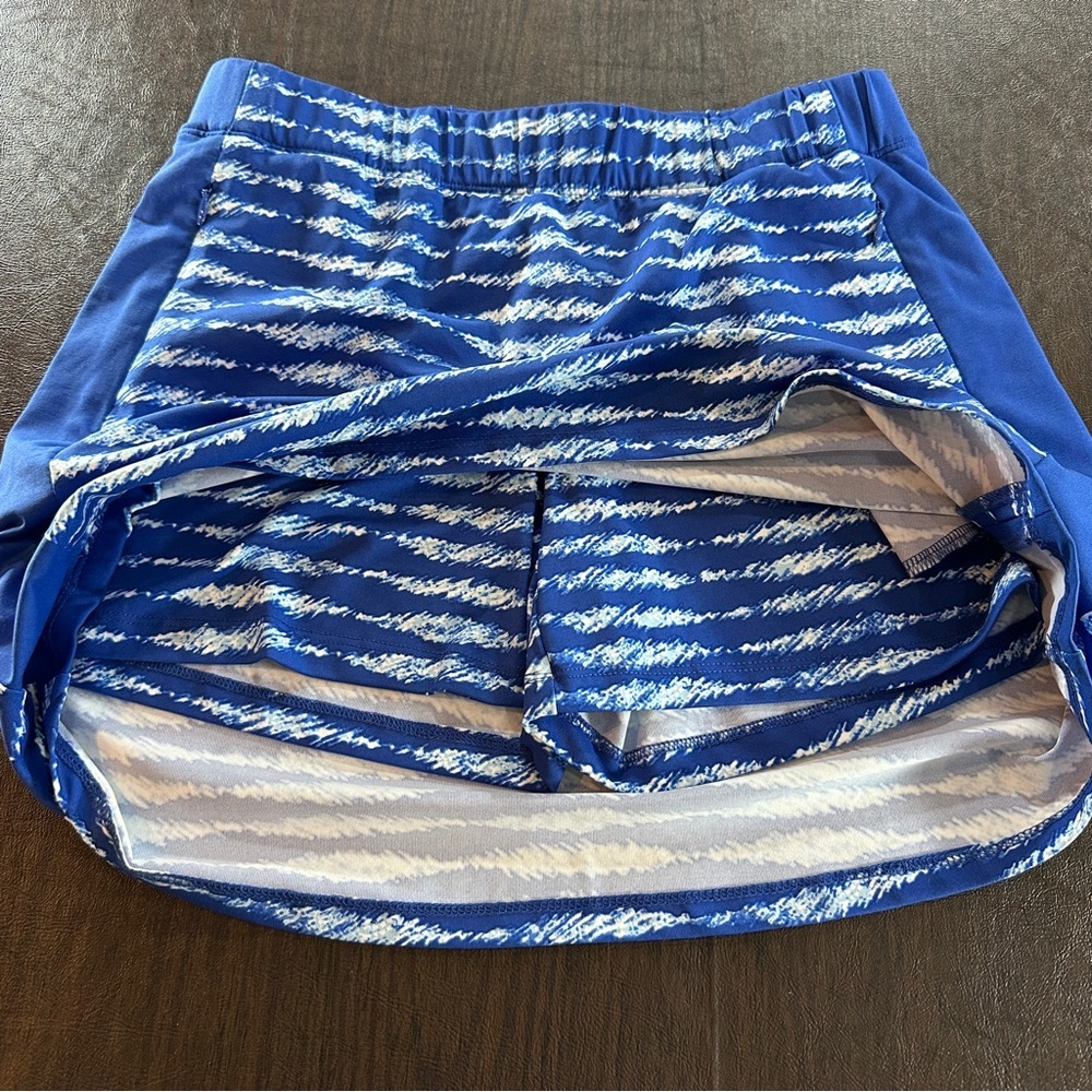 J Mclaughlin Chic Blue Patterned Mini Skort Sz Xs… - image 7